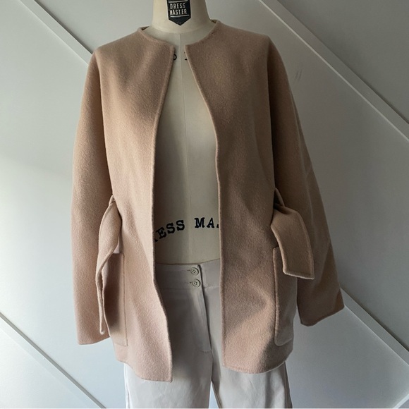 BA&SH Blame Belted Brushed Wool Short Coat - 1 (S) - Picture 3 of 15